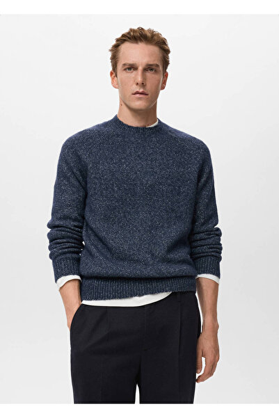 MANGO Man Dünner Strickpullover aus Wollmischung