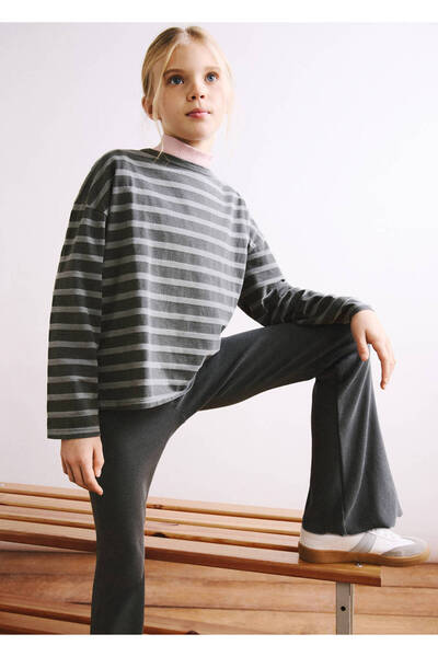 MANGO Kids Çizgili oversize tişört