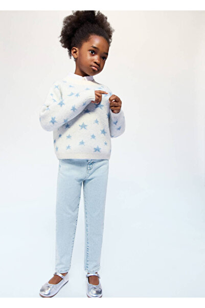 MANGO Baby Düz Kesim Zımba Detaylı Jean Pantolon