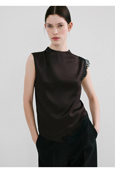 MANGO Woman Dantel süslemeli bluz