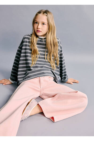 MANGO Kids Yıldızlı zımbalı jean pantolon