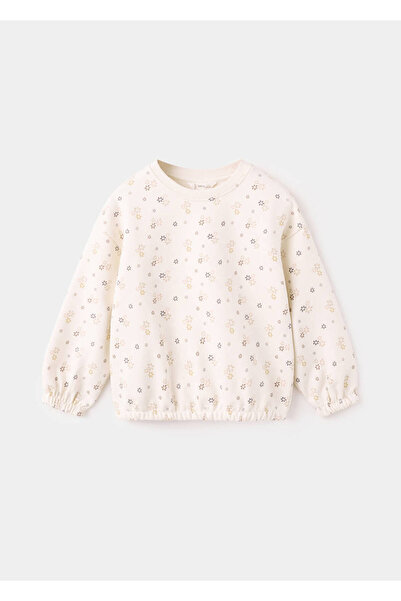 MANGO Baby Çiçek desenli pamuklu sweatshirt