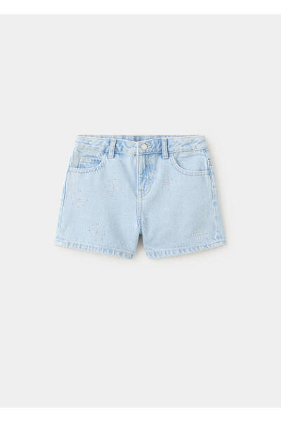 MANGO Kids Strass detaylı denim şort