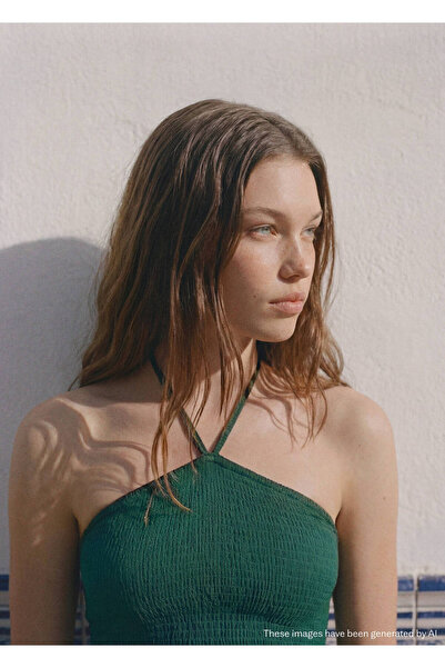 Mango Teen Panel detaylı halter elbise