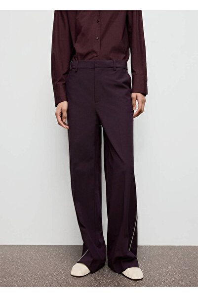 MANGO Woman Yandan çizgili pantolon