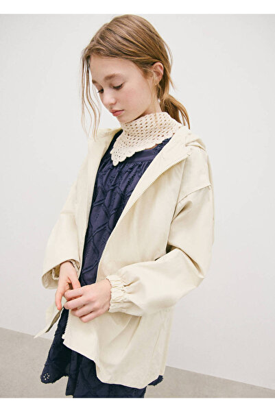 MANGO Kids Rubberised jacket with bow