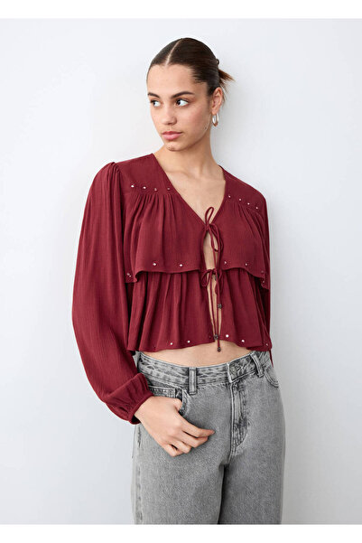 Mango Teen Volan detaylı bluz