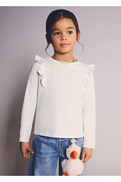 MANGO Baby Tricou din bumbac cu volane