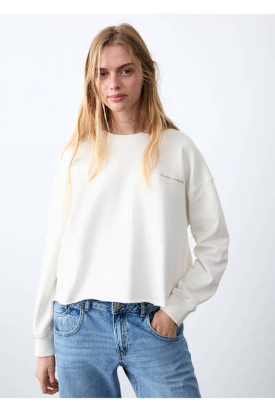 Mango Teen Desenli pamuklu sweatshirt