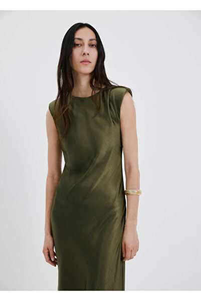 MANGO Woman Vatkalı saten elbise