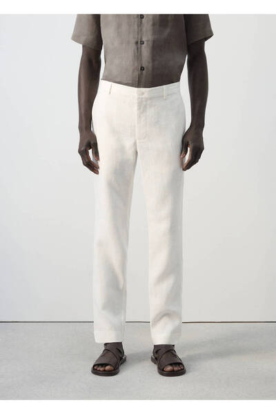MANGO Man Slim fit %100 keten pantolon