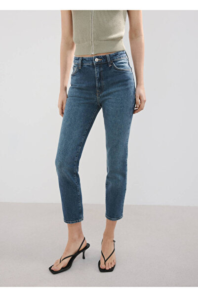 MANGO Woman Claudia dar kesim crop jean pantolon