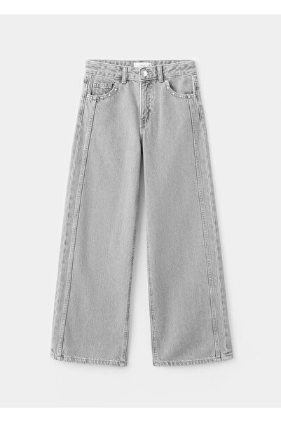 MANGO Kids Wideleg zımbalı jean pantolon
