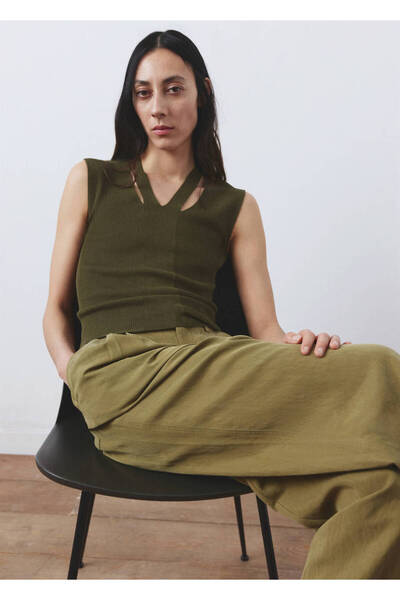 MANGO Woman Kombinasyon yaka ince örgü üst