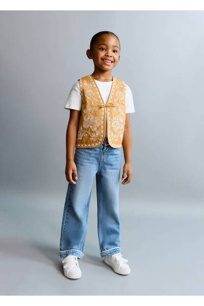 MANGO Baby Paçaları kıvrık düz kesim jean