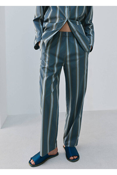 MANGO Woman Çizgili pijama pantolon