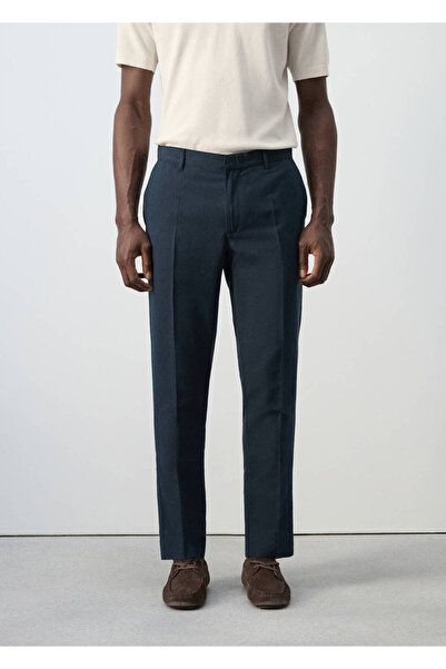 MANGO Man Slim fit pamuklu keten pantolon
