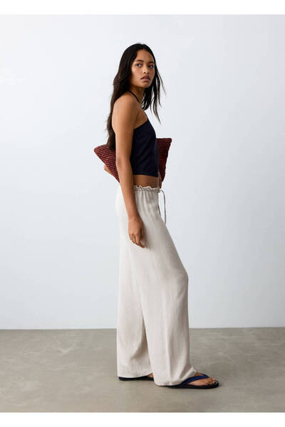 Mango Teen Fiyonklu keten pantolon