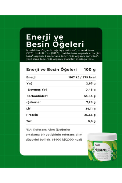 NUSTİL Green Mix Sebzeli Toz Karışım 100g