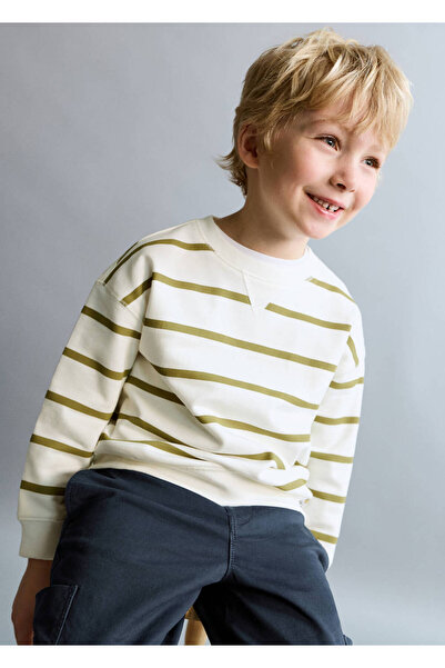 MANGO Baby Çizgili koton sweatshirt