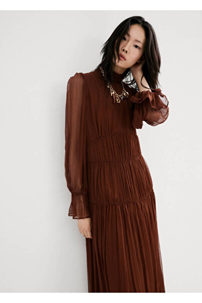 MANGO Woman Şifon parçalı elbise