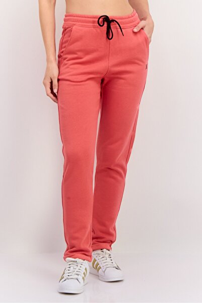 Hurley Women Sportswear Fit Drawstring Brand Logo Jogger Pants, Coral