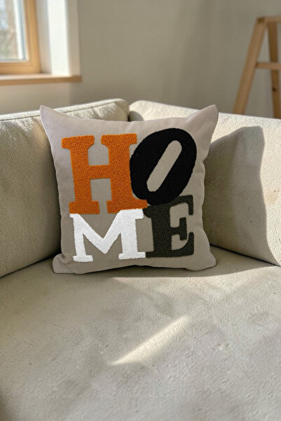 KAAN HOME Home Punch Κεντητό Διακοσμητικό Μαξιλάρι Ριχτάρι με Φερμουάρ και Δι...