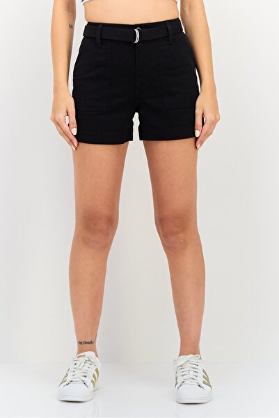 Vans Women Plain Belted Basic Shorts, Black