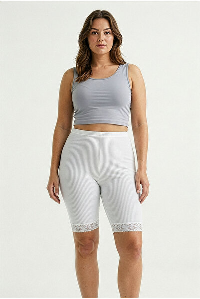 HNX Cotton Corded Textured Lace Leg Women's Tights