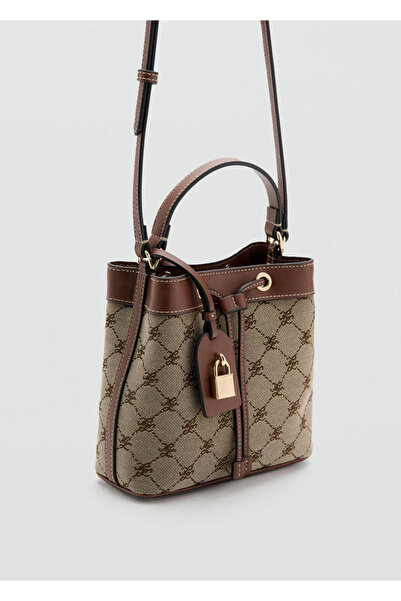 Jacquard bucket bag with logo pattern