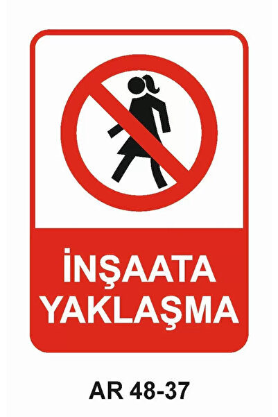Outdoor One Construction Approach Women Figure Work Safety Warning Sign 1 Pie...