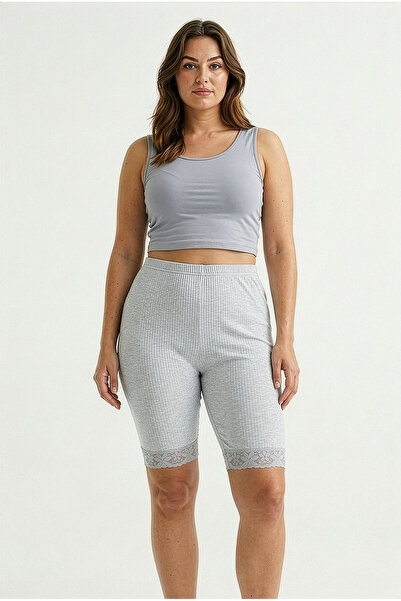 HNX Cotton Corded Textured Lace Leg Women's Tights