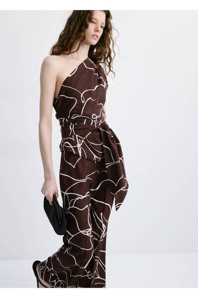 MANGO Woman Desenli asimetrik bluz
