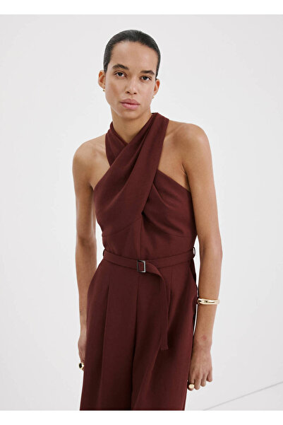 MANGO Woman Kemerli anvelop kesim tulum