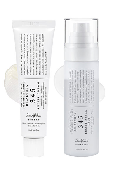 Dr. Althea 345 Relief Krem ve Mist İkili Seti | Hassas Ciltler İçin Yatıştırı...