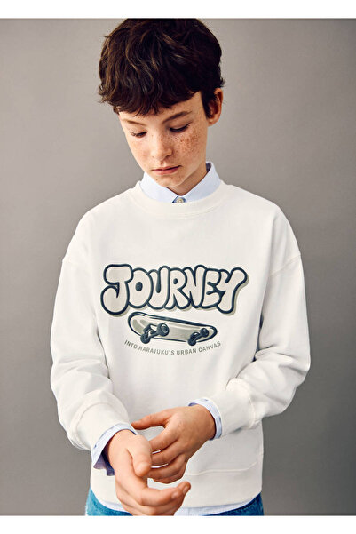 MANGO Kids Desenli pamuklu sweatshirt