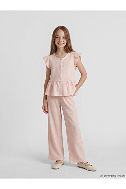 LC Waikiki I Beli Kordonlu Παντελόνι Μουσελίνας για Κορίτσια από το Freezen S...