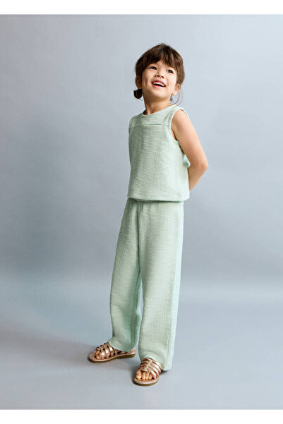 MANGO Baby Düz kesim triko pantolon