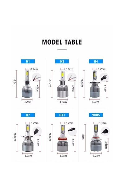 autogp 9006 led xenon far aydınlatma seti şimşek etkili c6 venom