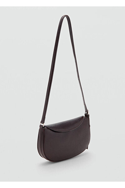 MANGO Woman Oval kapaklı omuz çantası