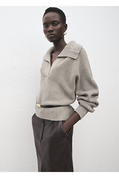 MANGO Woman Polo yaka ribana kazak