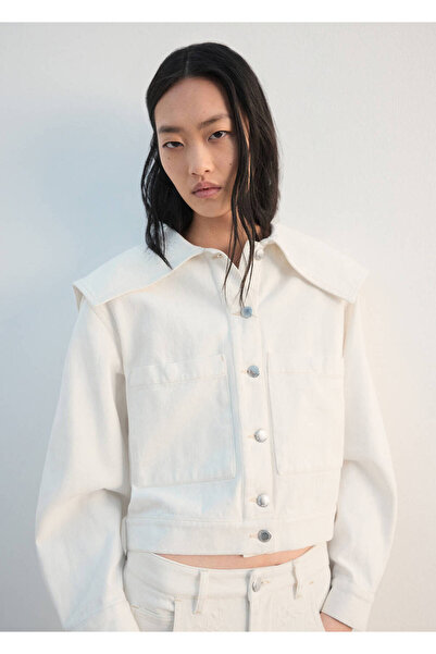 MANGO Woman Kot ceket, solapa detaylı