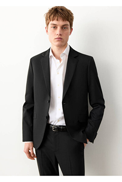 Mango Teen Düz kesim kumaş blazer ceket