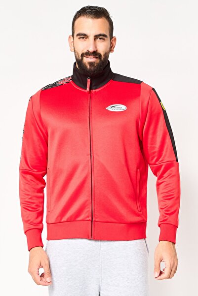 Puma سترة رياضية رجالية من سكوديريا فيراري بأكمام طويلة ونمط سباق T7، لون أحمر