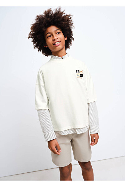 MANGO Kids Pamuklu bermuda şort