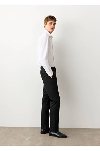 Mango Teen Düz kesim kumaş pantolon