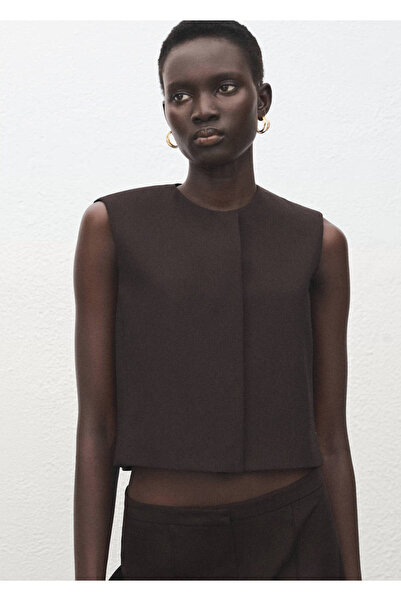 MANGO Woman Yün karışımlı crop bluz