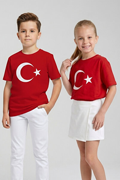 DMB BOYS & GIRLS Μπλουζάκι για αγόρια και κορίτσια με στάμπα τουρκικής σημαία...