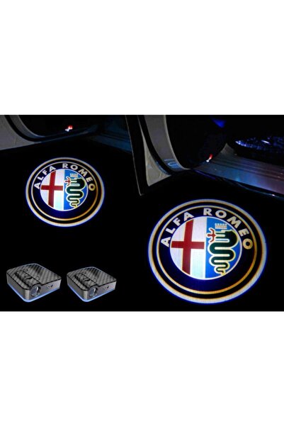 Sm Motors Alfa Romeo Araçlar Için Pilli Yapıştırmalı Kapı Altı Led Logo