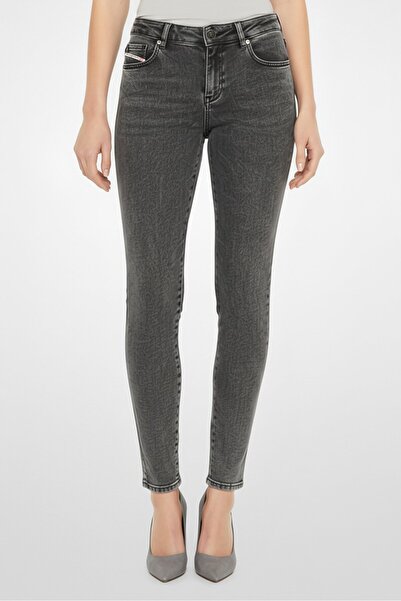 Diesel Women Skinny Fit Washed Stretchable Denim, Grey